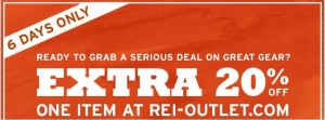 REI Outlet store - Extra 20% Off Coupon - Hiking Lady