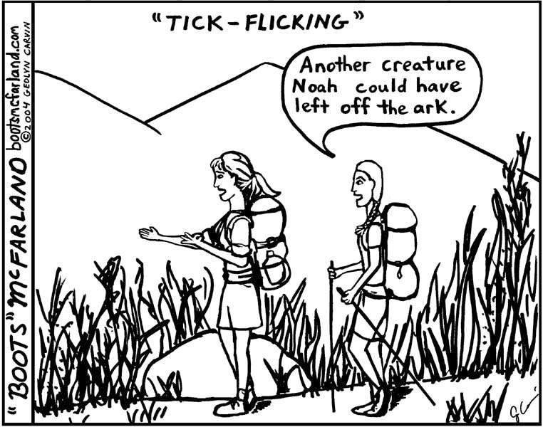 Hiking Humor: Tick Flicking - Hiking Lady