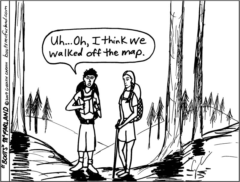 Hiking Humor: Off the Map? - Hiking Lady