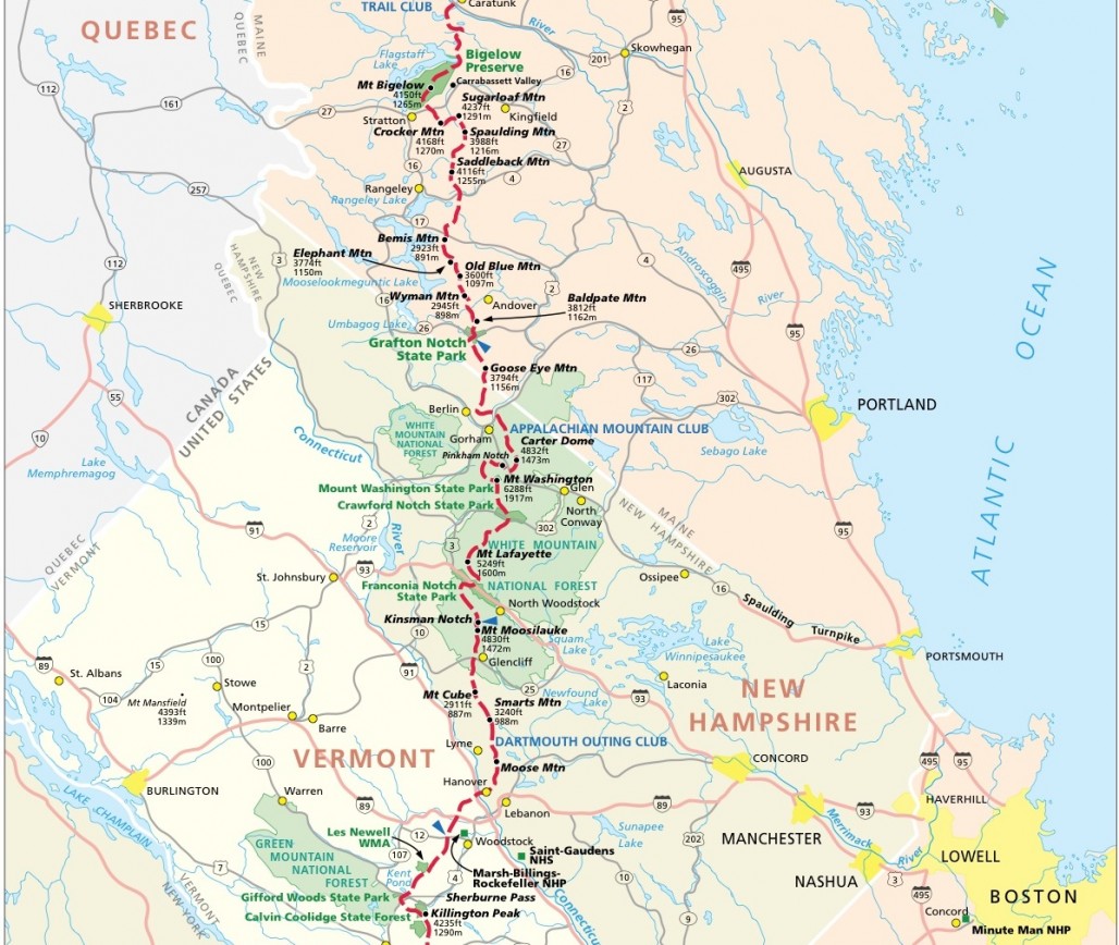 Appalachian Trail Map Through Vermont 