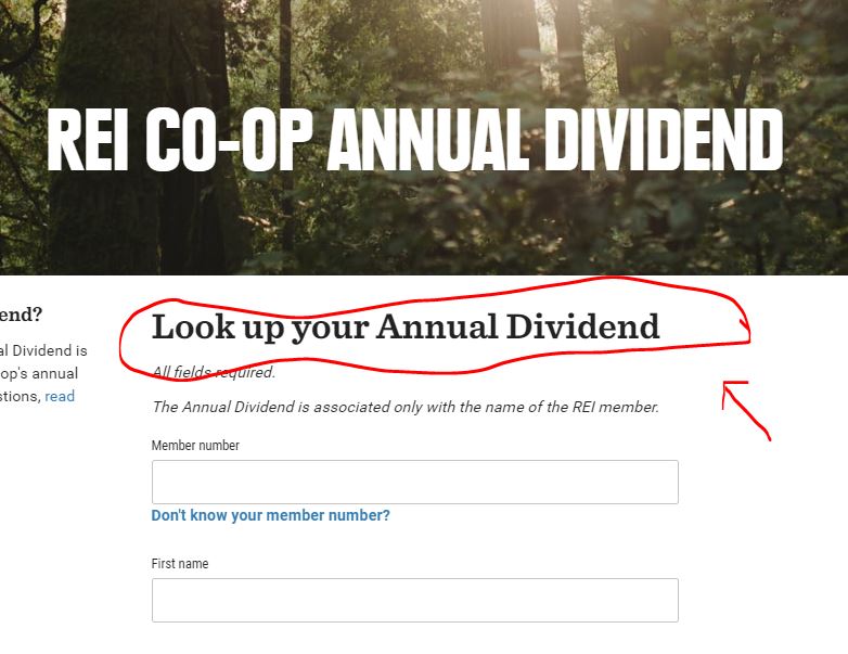 REI Dividend Check Hiking Lady